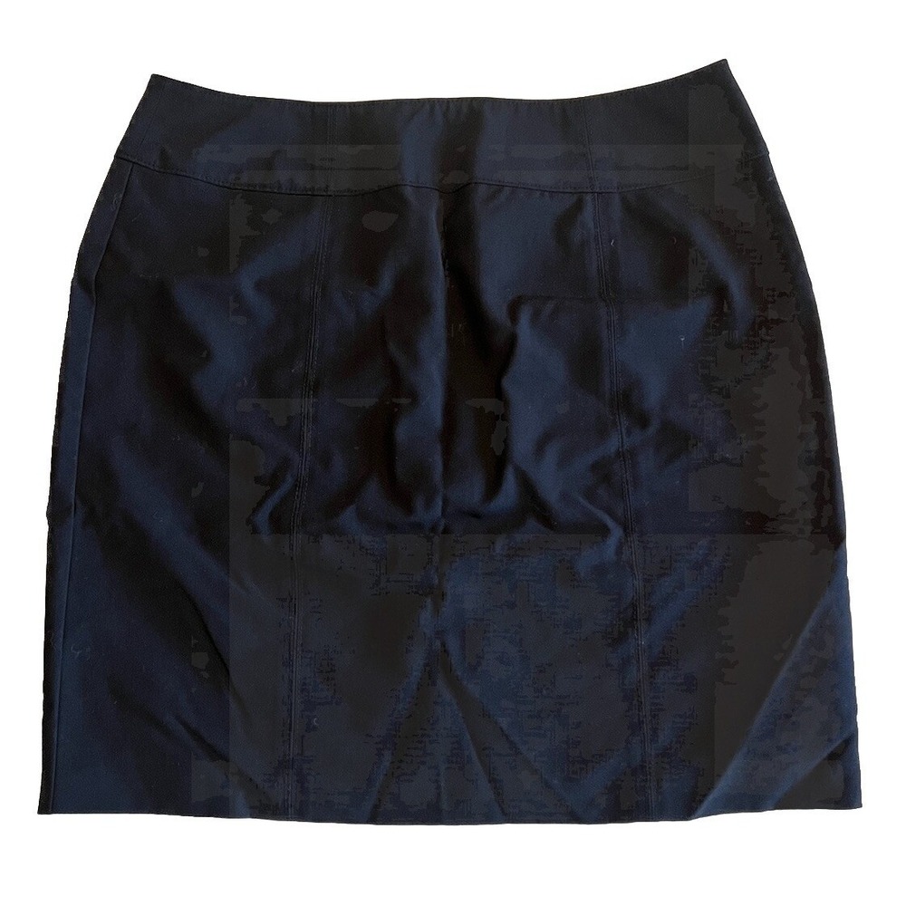 Worthington Women's Size 18 Skirt Career Work Black 4% Stretch Office Knee Zip